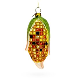 Glittering Corn Glass Ornament