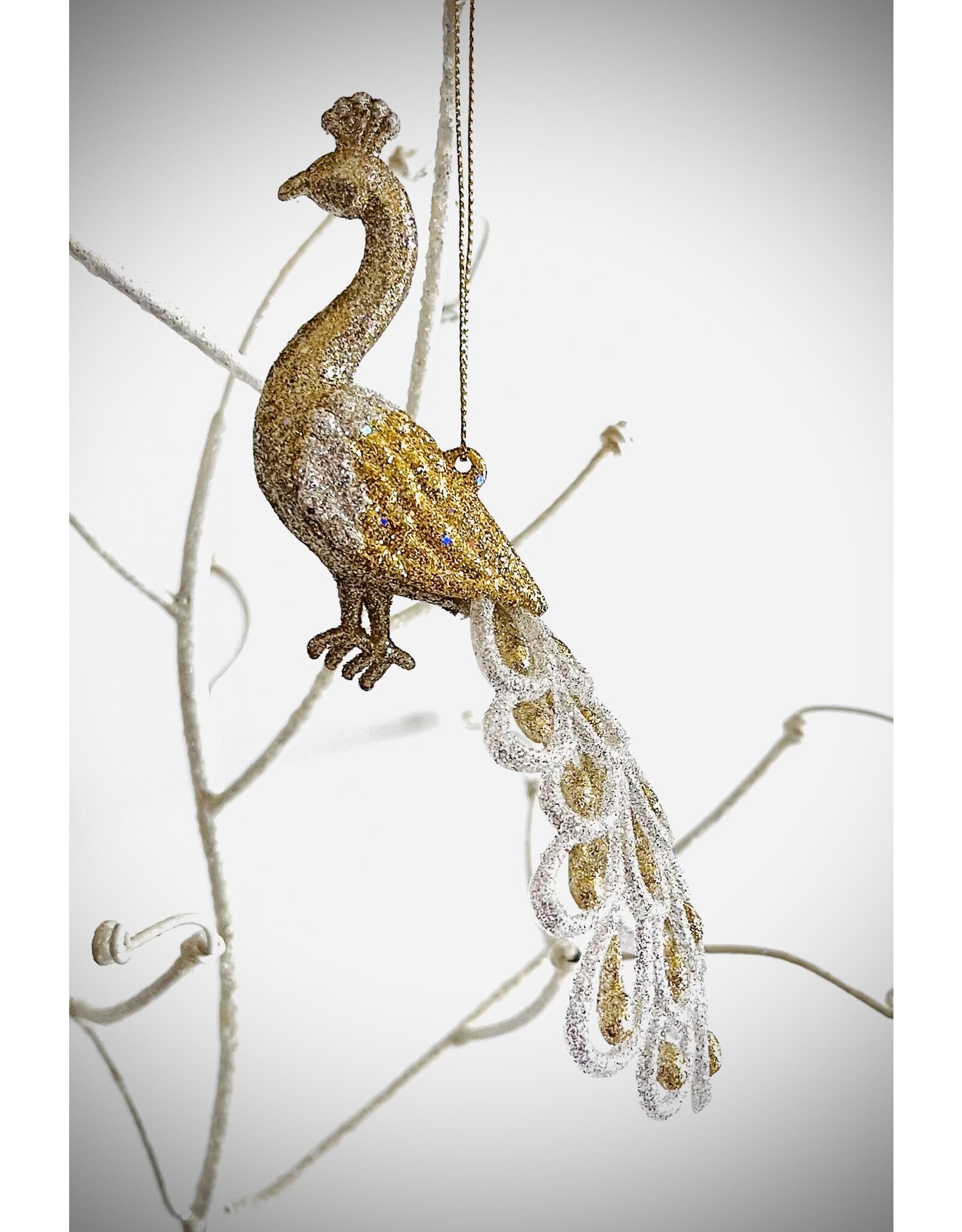 Golden Peacock Ornament