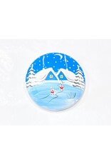 Estonian Hand Painted  Winter Magnet in Blue