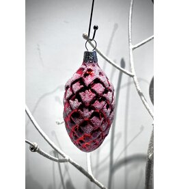Red Frosted Pine Cone Ornament