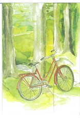"Bicycle in Woods" Watercolor Notecard