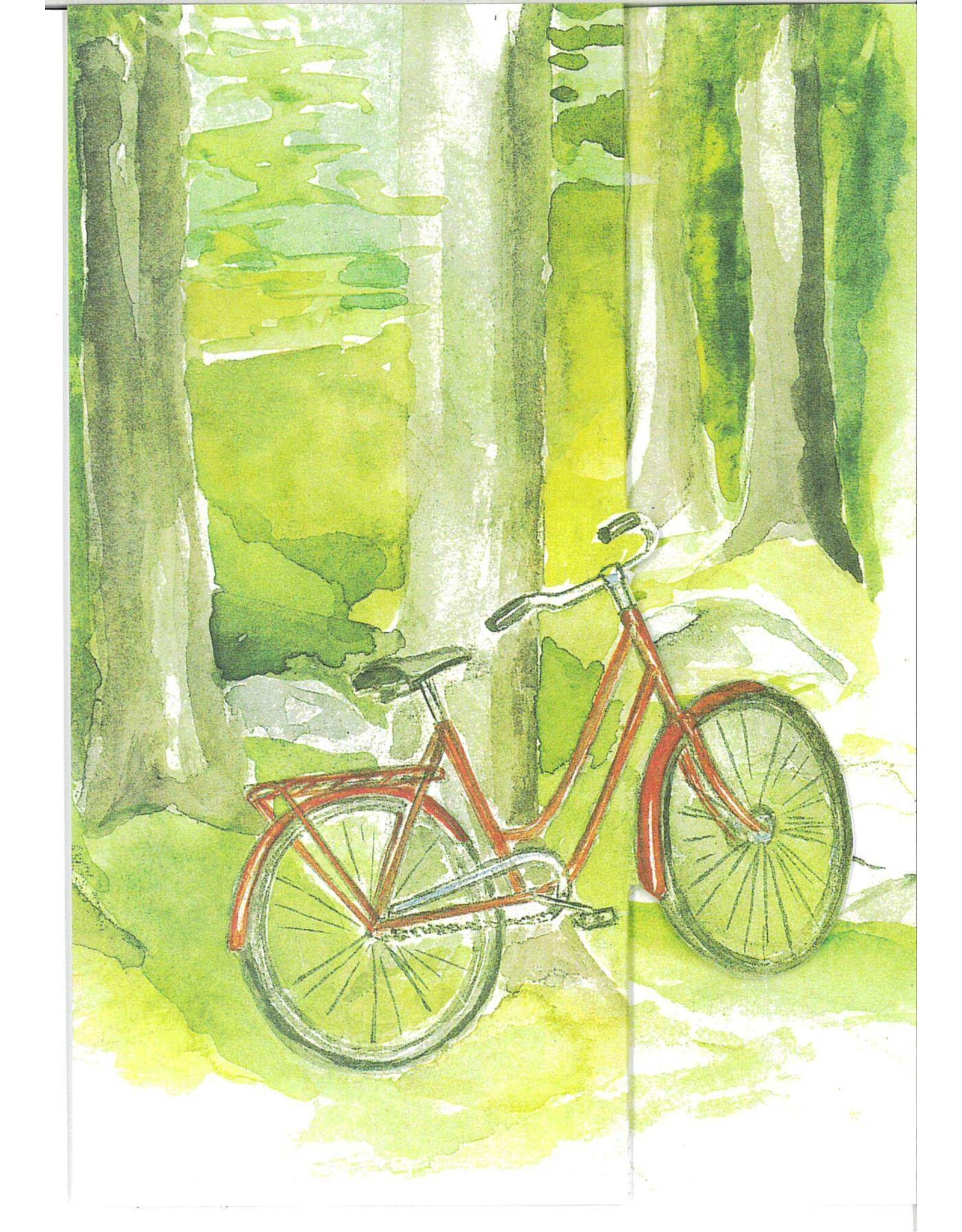 "Bicycle in Woods" Watercolor Notecard