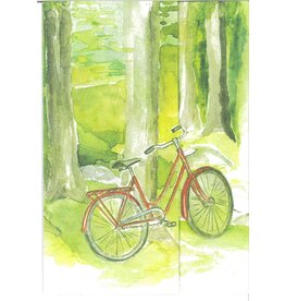 "Bicycle in Woods" Watercolor Notecard