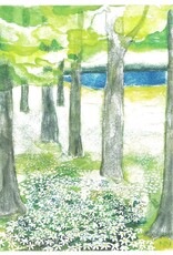 Wood Anemone Watercolor Card
