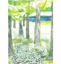 Wood Anemone Watercolor Card