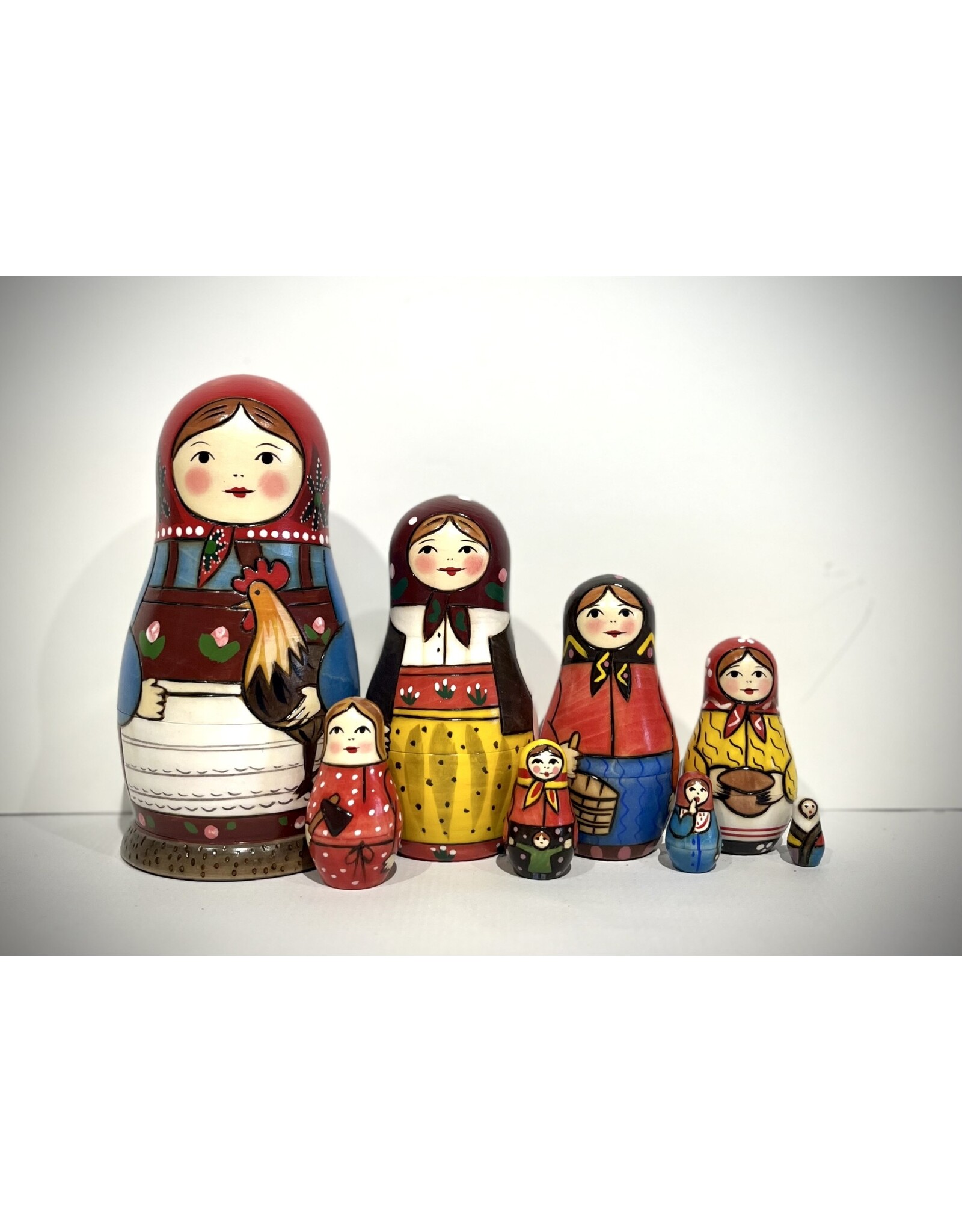 Peasant Matryoshka "The First Nesting Doll" 8-Piece