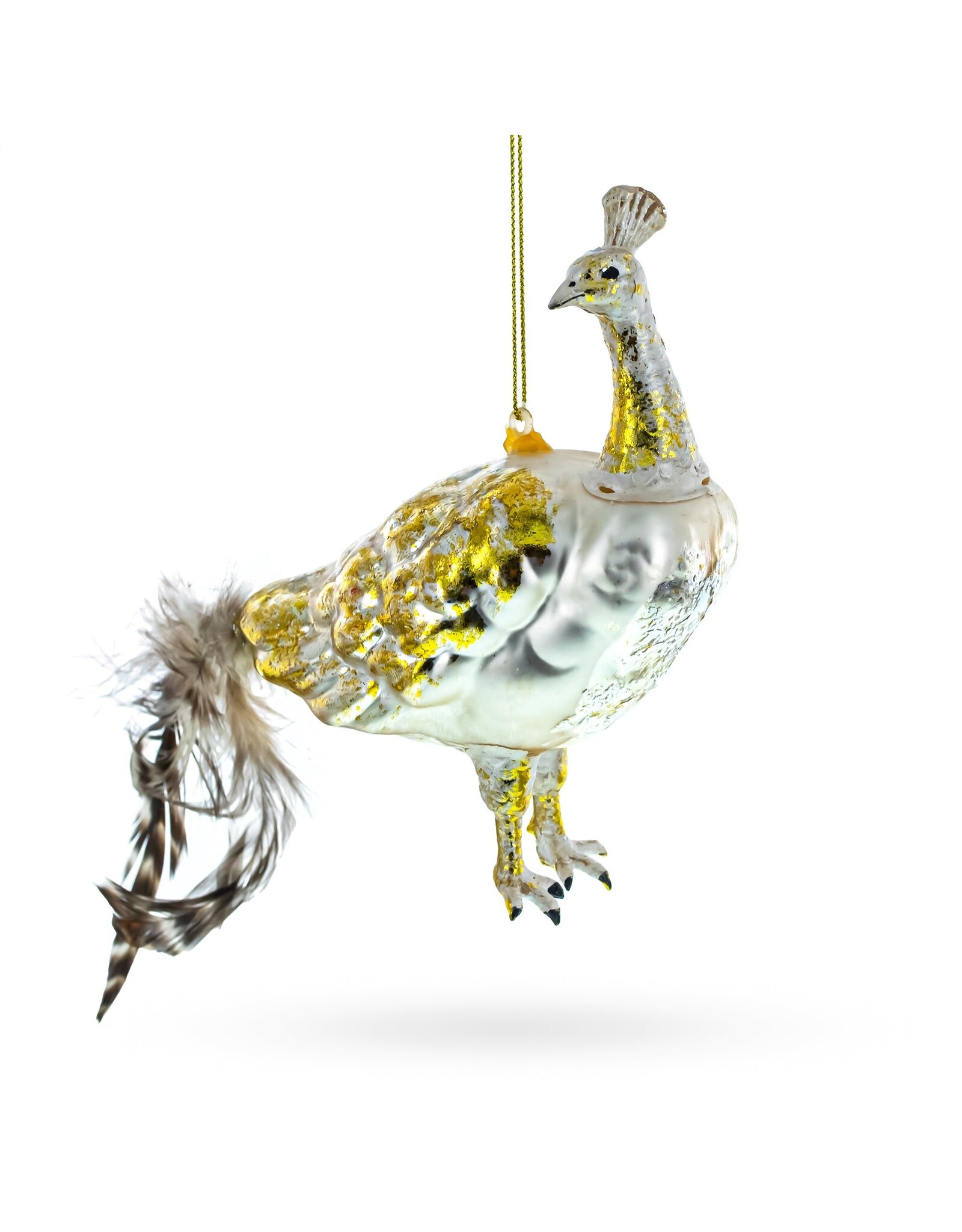 Imperial Peacock Glass Ornament