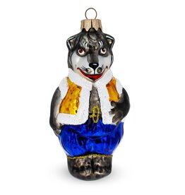 Fairytale Wolf Glass Ornament