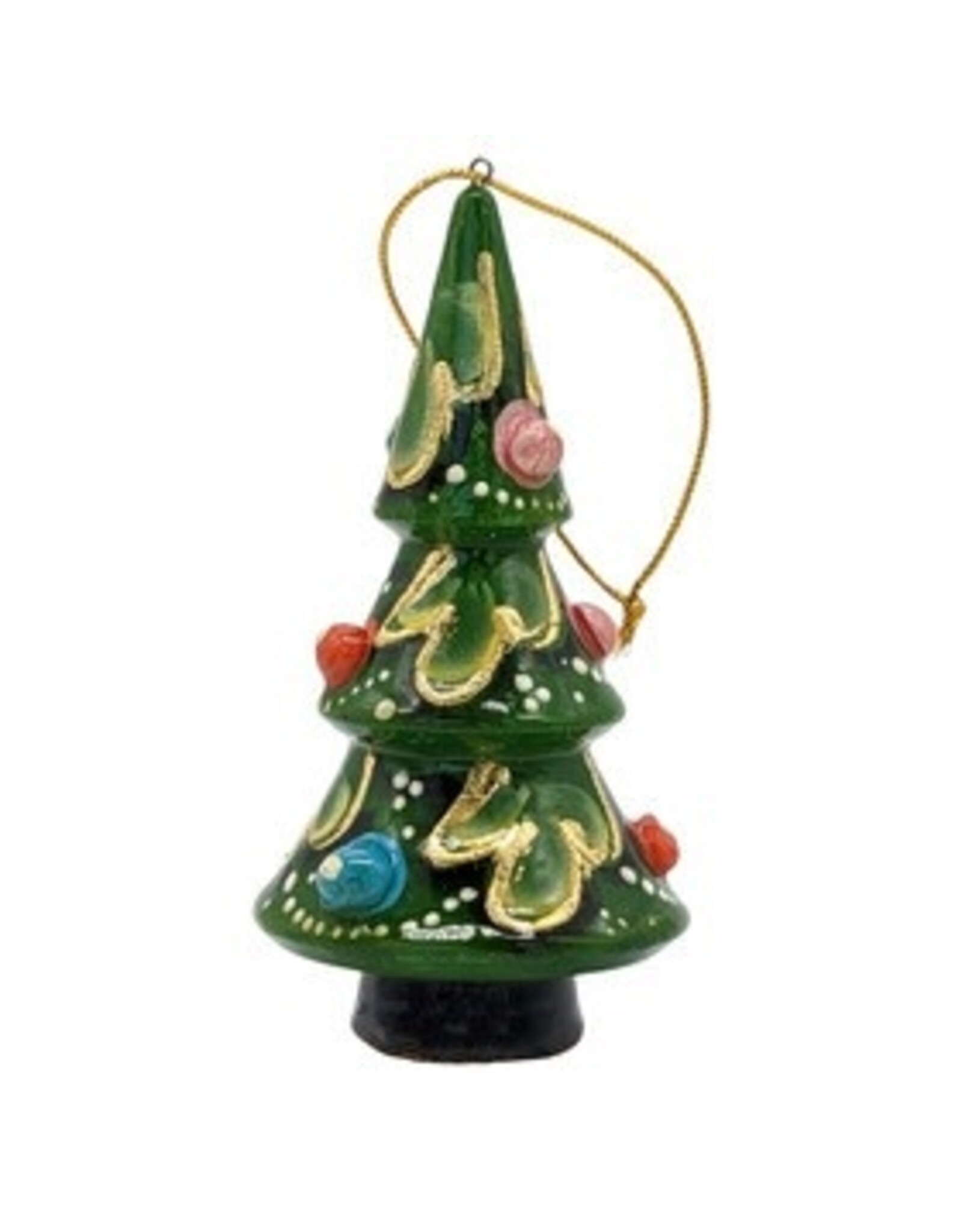 Hand Carved and Painted Russian Christmas Tree Ornament