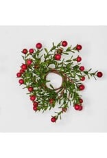 Boxwood and Berry Candle Ring 2.75"