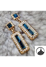 Imperial Sapphire w/ Pearl Dangle Earrings