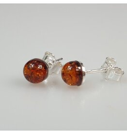 Baltic Amber 925 Silver Stud Earrings