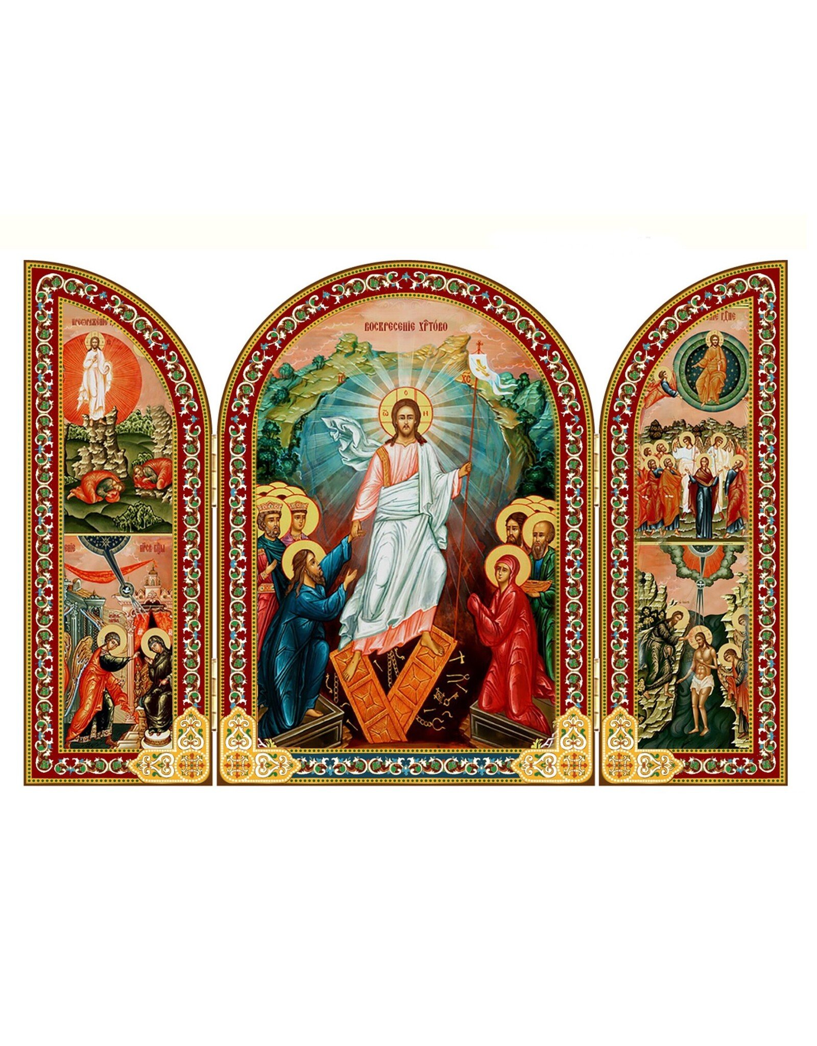 Resurrection of Christ - On The Doors Feast Days of Christ - Gold Foil - Wooden