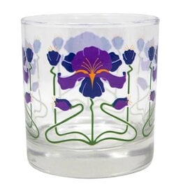 Art Nouveau Purple Iris Lowball Glass