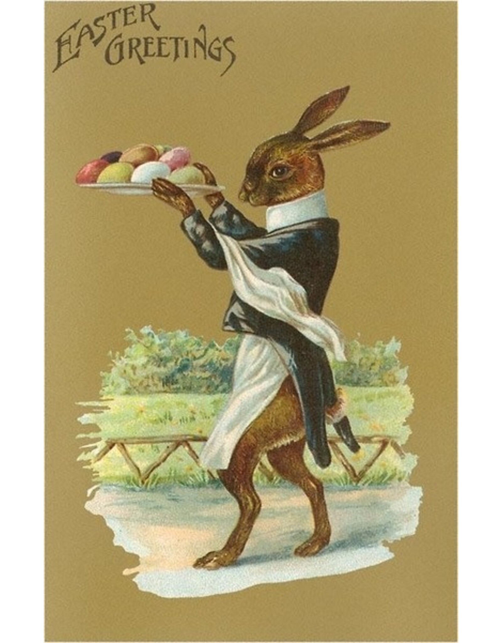 Easter Greetings Rabbit Waiter Magnet