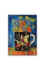Folk Mug and Flowers Blank Card
