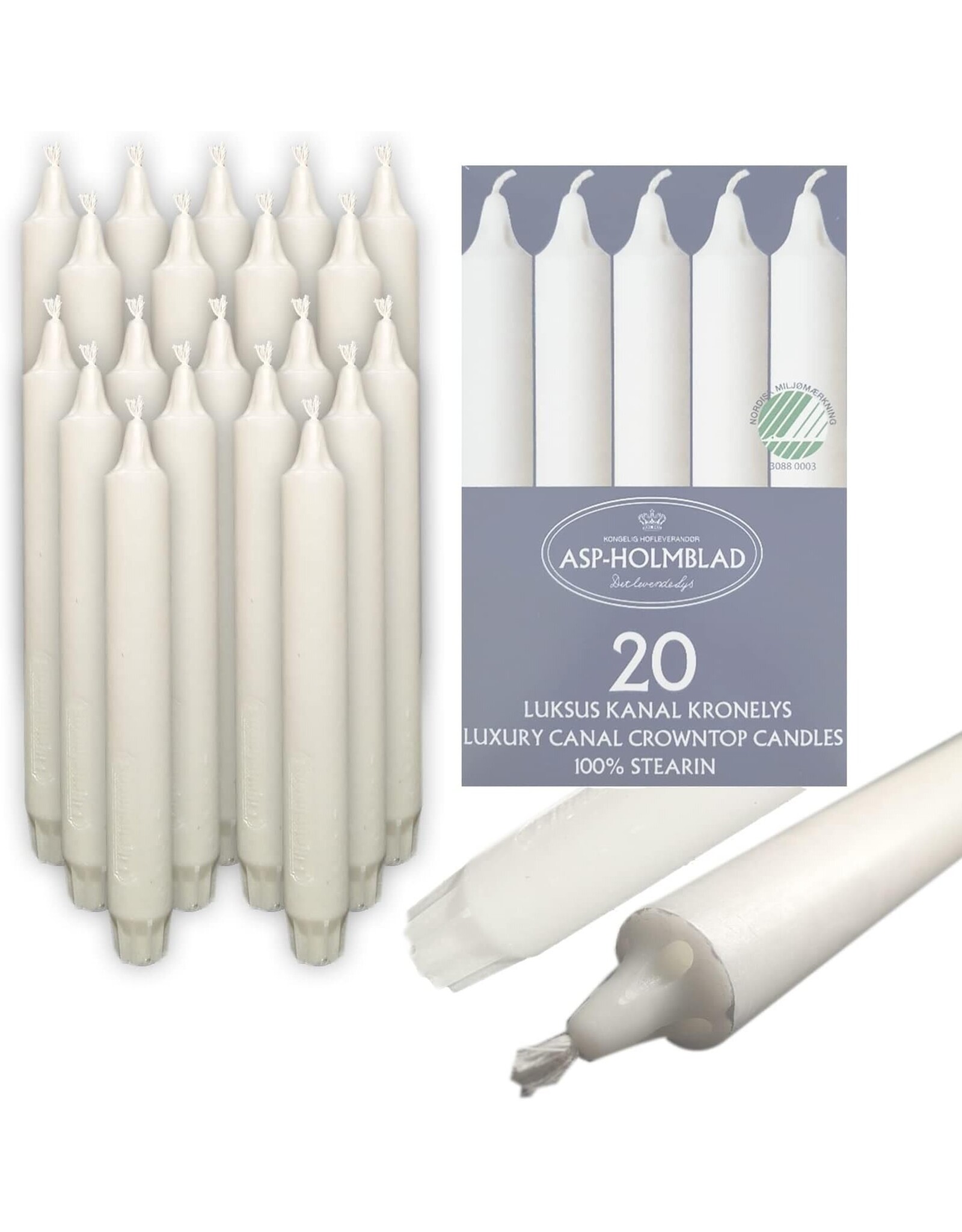 Danish Dripless Channel Candles Box of 20