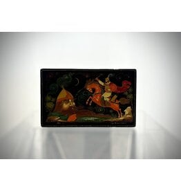 Vintage Palekh Lacquer Box "Ruslan with the Head" from Ruslan and Ludmila