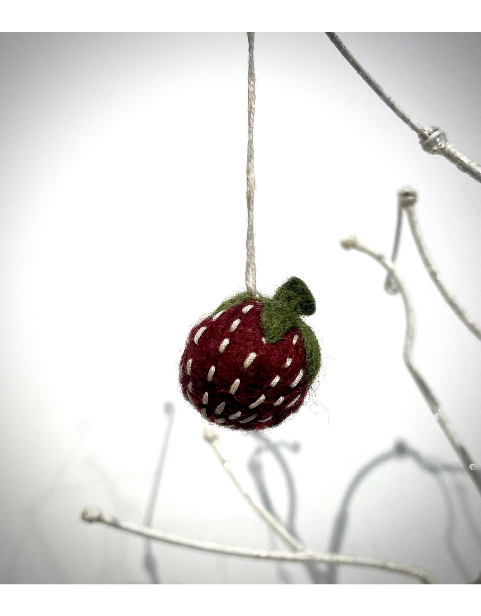 Felt Wild Strawberry Ornament