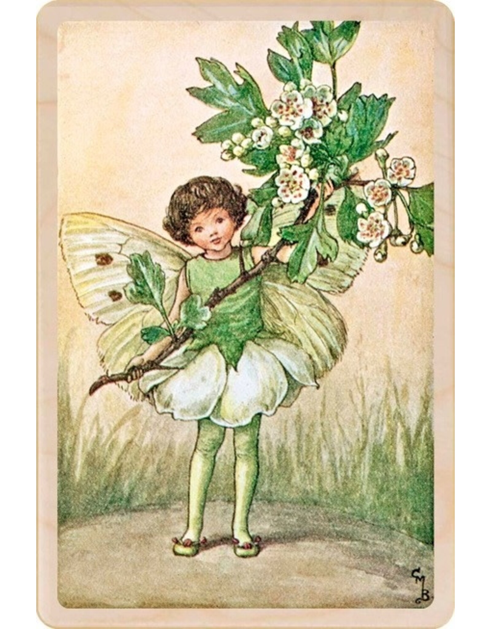 The May Fairy Wooden Postcard