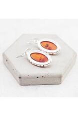 Filigree Baltic Amber Oval Earrings