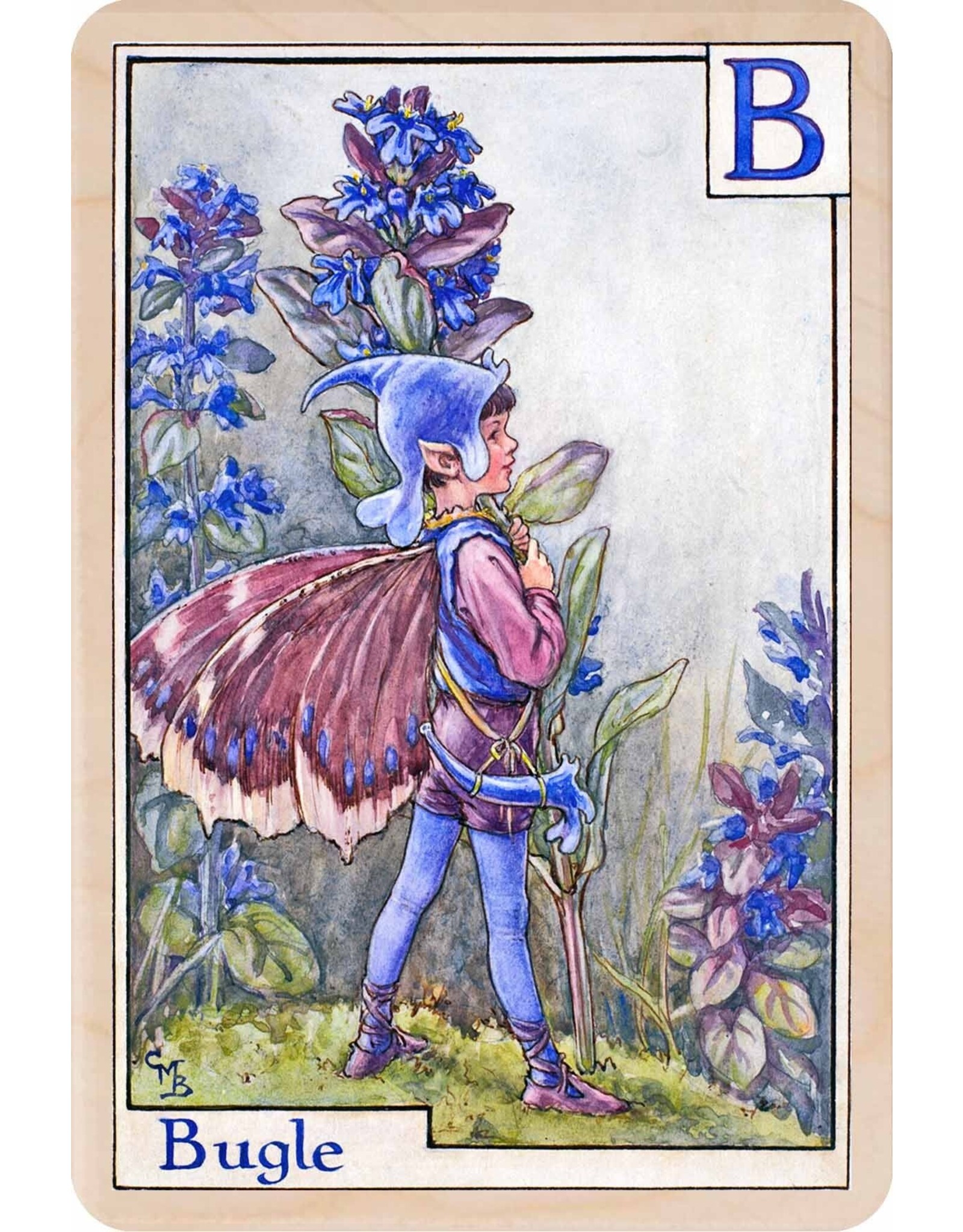 The Bugle Fairy Wooden Postcard