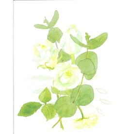 White Flowers Watercolor Card