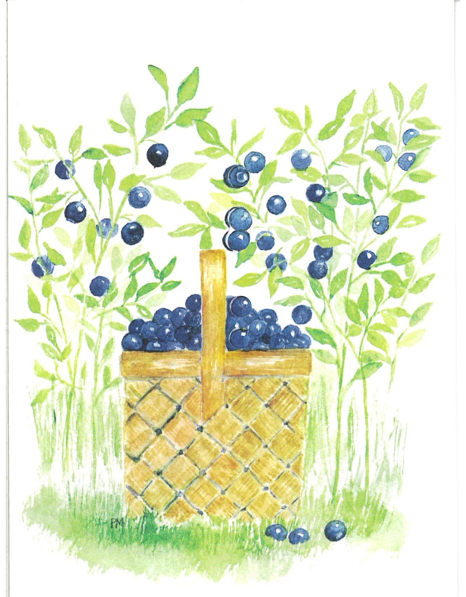 Blueberries Watercolor Card