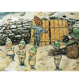 Forest Children in Winter Postcard