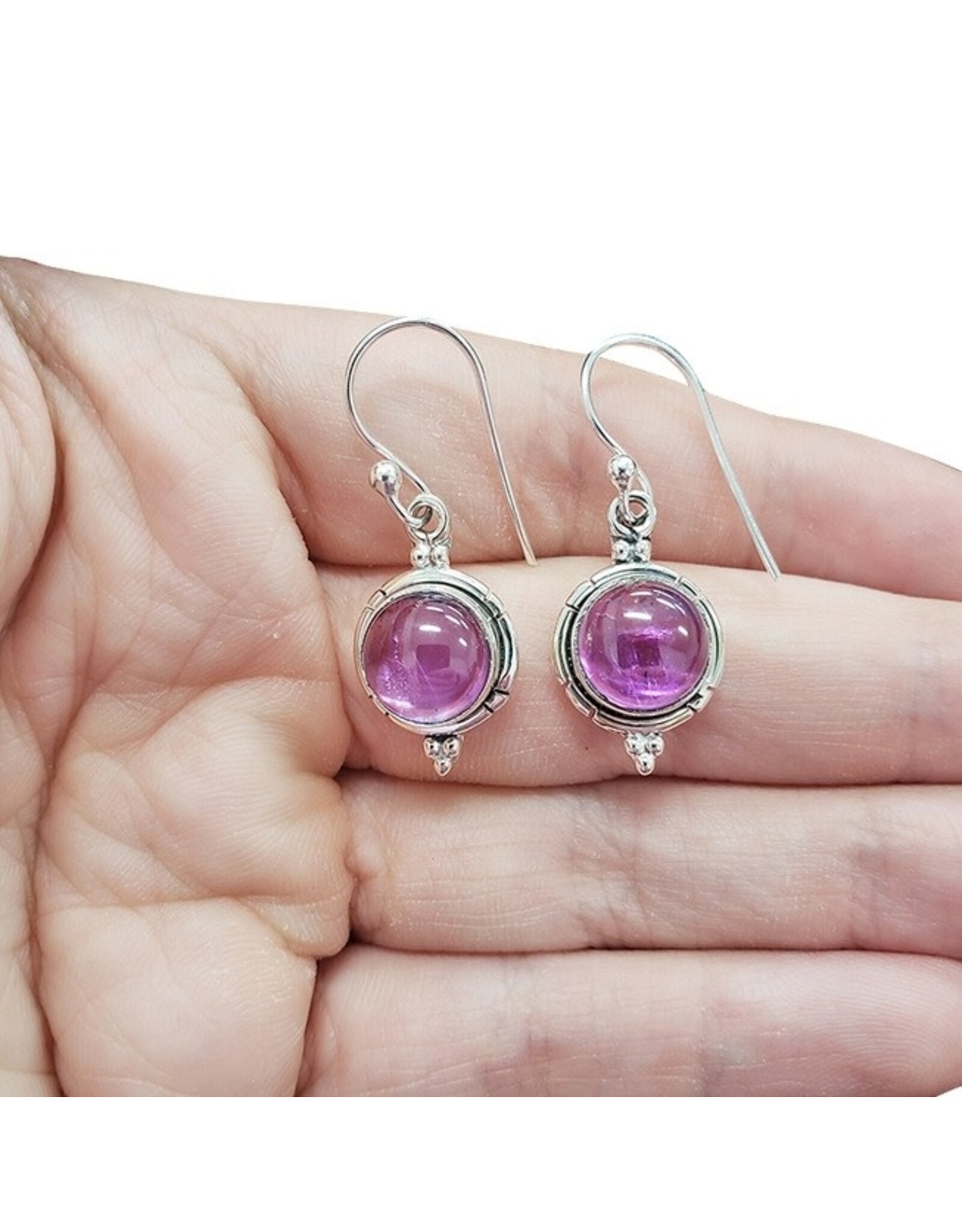 Amethyst Silver Dangle Earrings