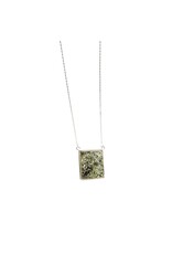 Green Amber Sterling Silver Necklace
