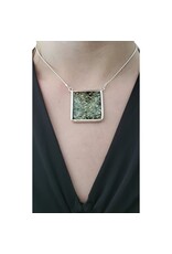 Green Amber Sterling Silver Necklace
