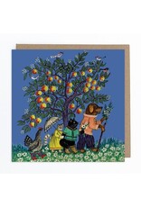 Animals Under Apple Tree Greeting Card