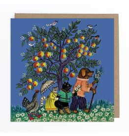 Animals Under Apple Tree Greeting Card