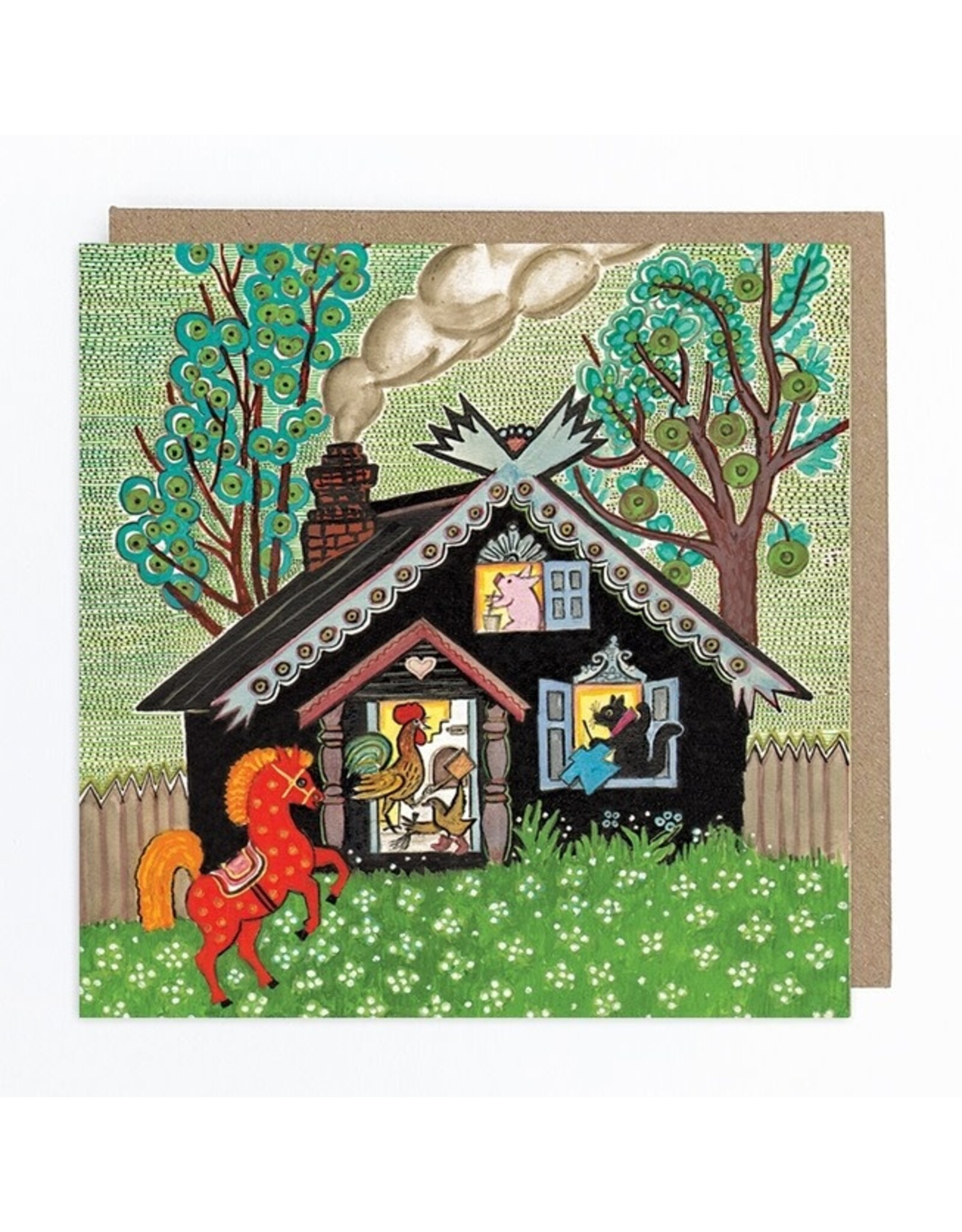 Dacha Farm Animals Greeting Card