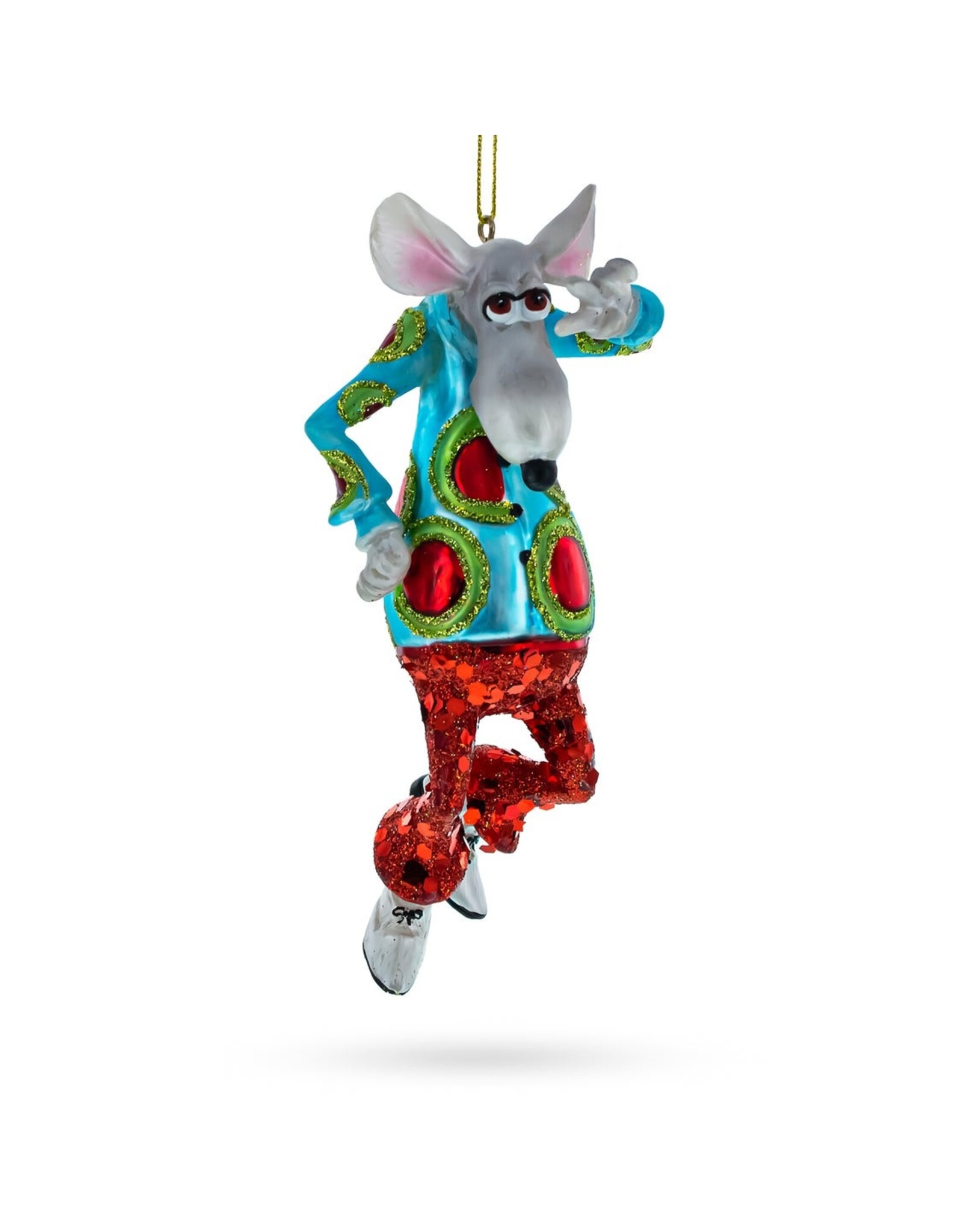 Disco Rat Glass Ornament