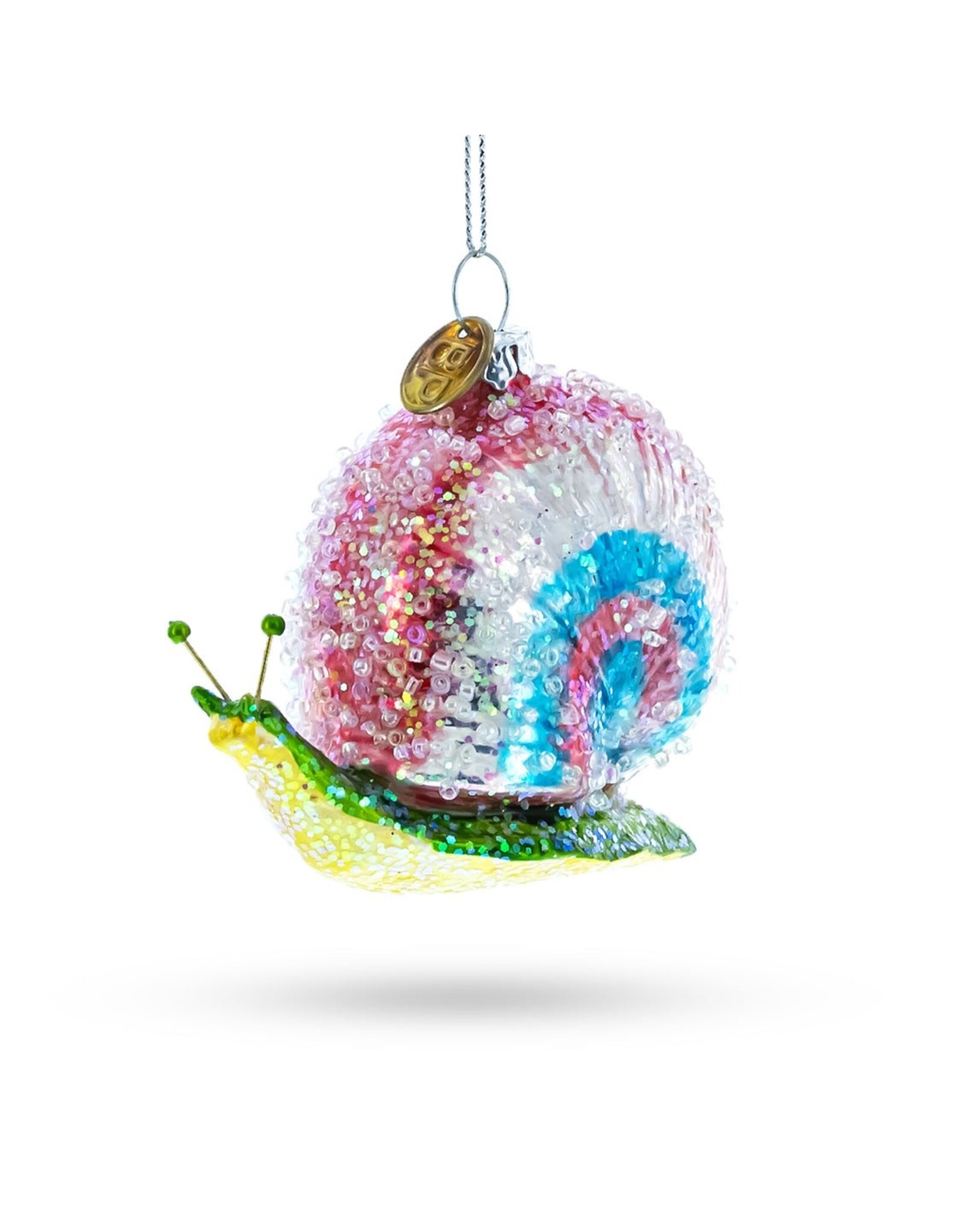 Vibrant Snail Glass Ornament