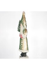 Gold Grandfather Frost with Tree Polish Glass Ornament