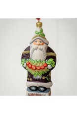 Santa with Apples Polish Glass Ornament