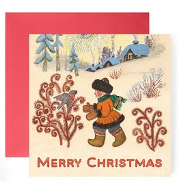 Boy in Mittens Merry Christmas Card