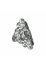 Filigree Lace Sterling Silver Ring Size 8