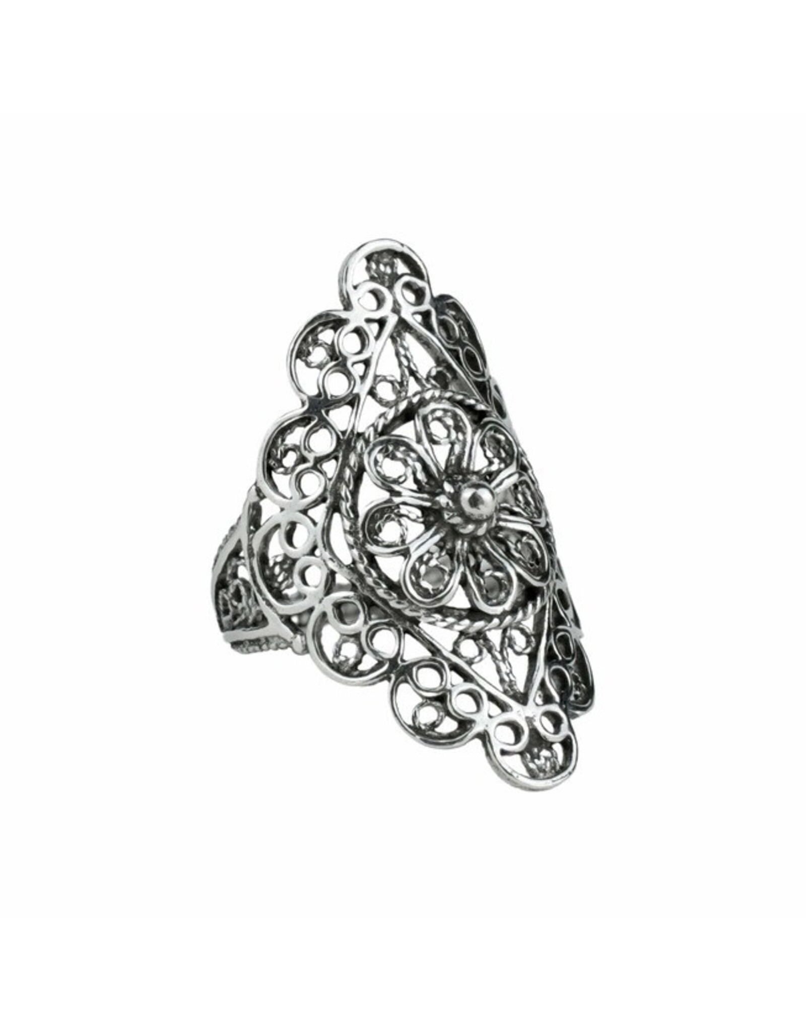 Filigree Lace Sterling Silver Ring Size 8