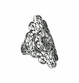 Filigree Lace Sterling Silver Ring Size 8