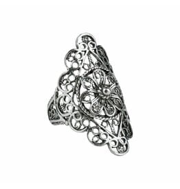 Filigree Lace Sterling Silver Ring Size 8.5