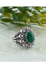 Malachite Sterling Silver Ring "Multiplicity" Size 7