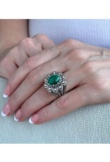 Malachite Sterling Silver Ring "Multiplicity" Size 7