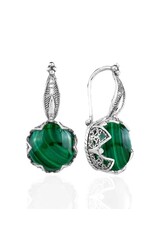 Malachite Sterling Silver Drop Earrings