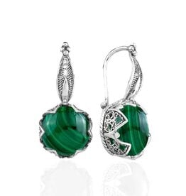 Malachite Sterling Silver Drop Earrings