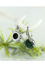 Malachite Sterling Silver Drop Earrings