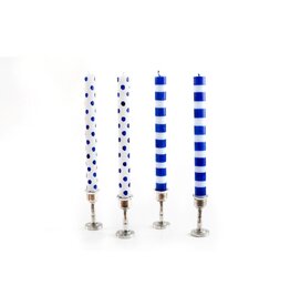 Blue Stripes and Dots 4pk Taper Candles